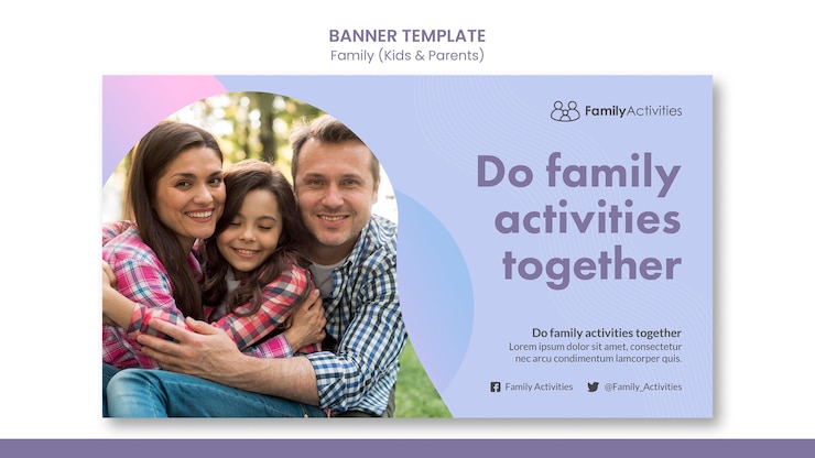 PSD gratuito plantilla de banner familiar con foto