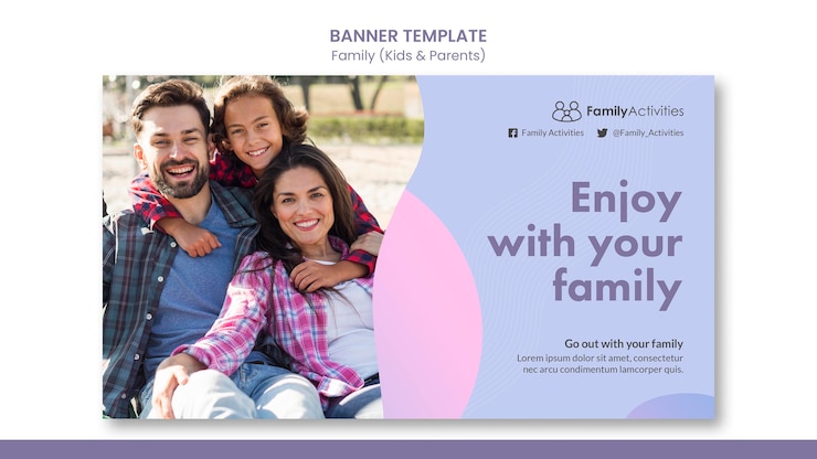 PSD gratuito plantilla de banner familiar con foto