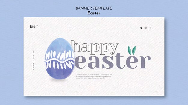 Plantilla de banner de feliz día de pascua