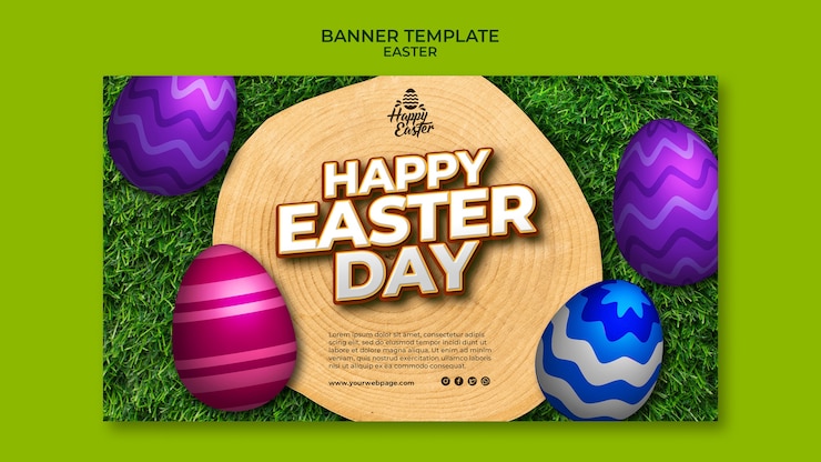 PSD gratuito plantilla de banner de feliz día de pascua