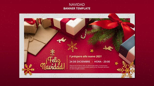 Plantilla de banner de feliz navidad