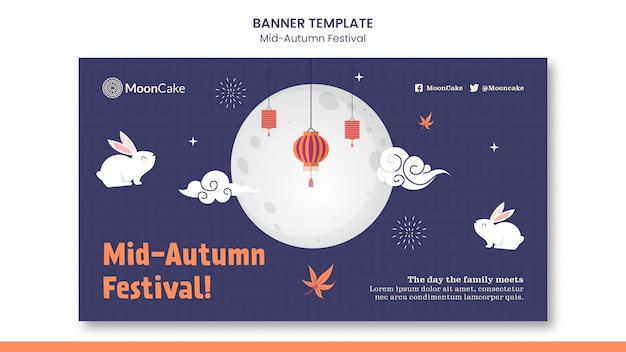 PSD gratuito plantilla de banner del festival del medio otoño