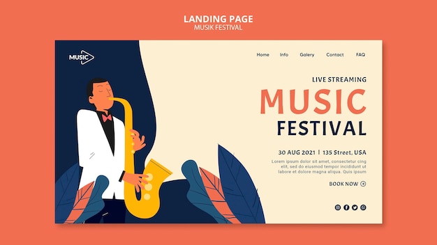 PSD gratuito plantilla de banner de festival de música en vivo