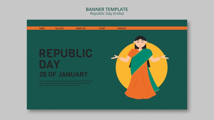 PSD gratuito plantilla de banner de fiesta del día de la república india