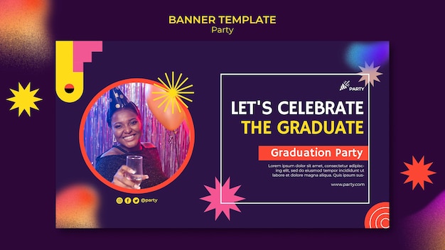 PSD gratuito plantilla de banner de fiesta de graduación