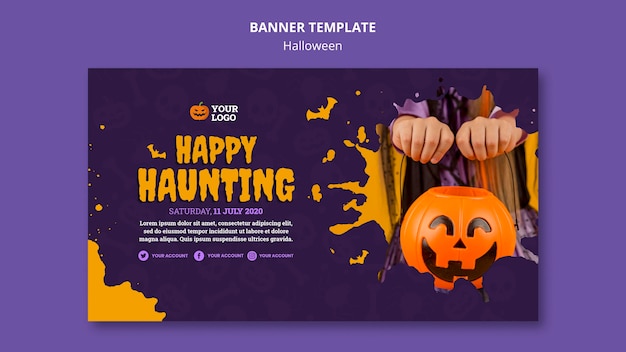 PSD gratuito plantilla de banner de fiesta de halloween