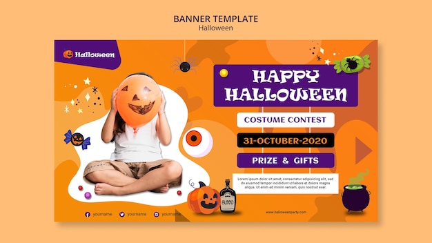 PSD gratuito plantilla de banner de fiesta de halloween