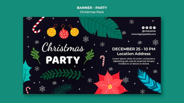 PSD gratuito plantilla de banner de fiesta de navidad