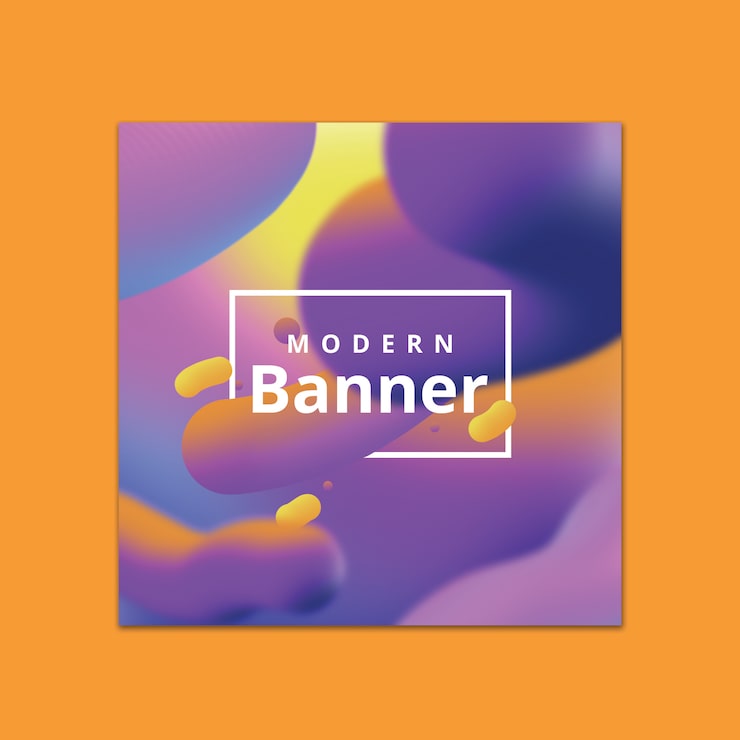PSD gratuito plantilla de banner con fondo fluido