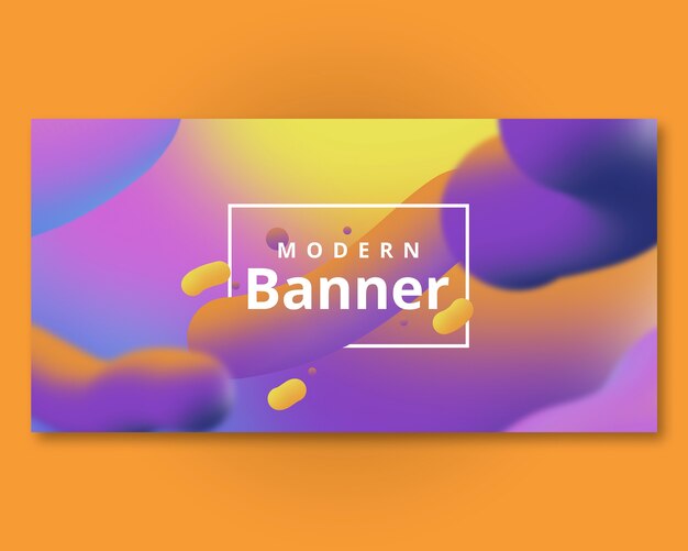 Plantilla de banner con fondo fluido