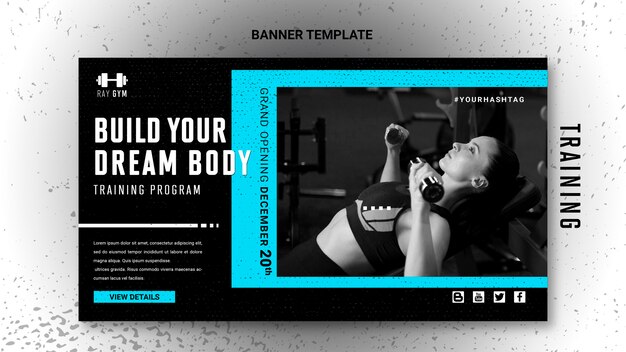 Plantilla de banner de formación con foto