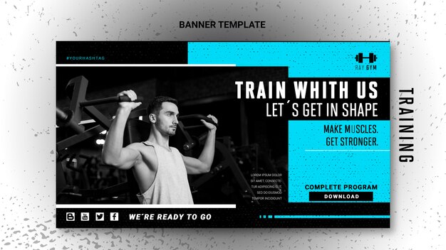 Plantilla de banner de formación con foto