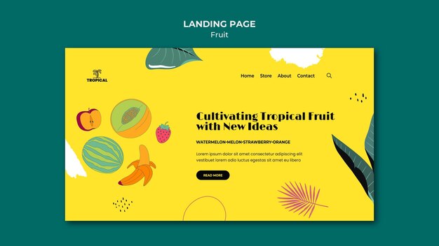 Plantilla de banner de frutas
