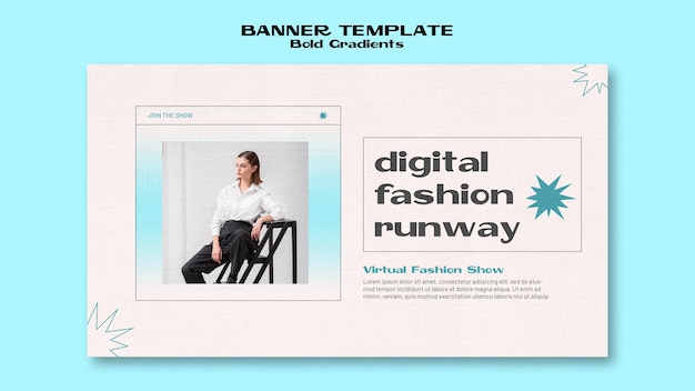 Plantilla de banner de fugitivo de moda digital