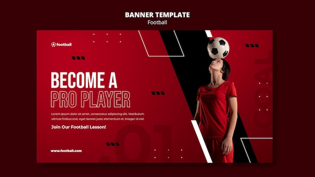 Plantilla de banner de fútbol femenino