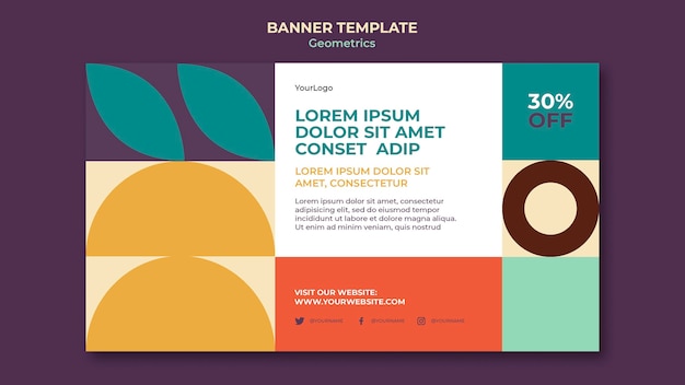 Plantilla de banner de geometría