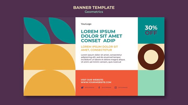 Plantilla de banner de geometría