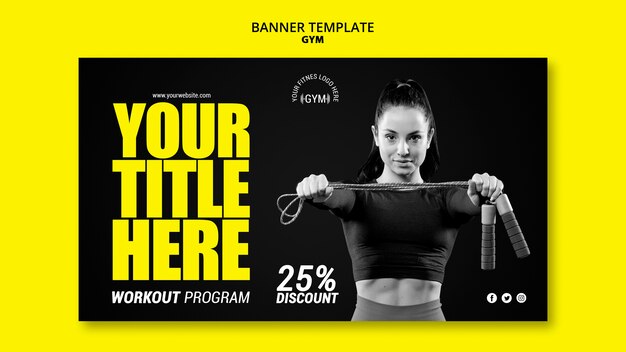 Plantilla de banner de gimnasio