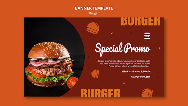 Plantilla de banner de hamburguesa