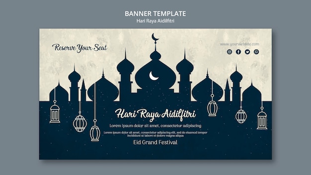 Plantilla de banner de hari raya aldilfitri