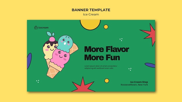 Plantilla de banner de helado