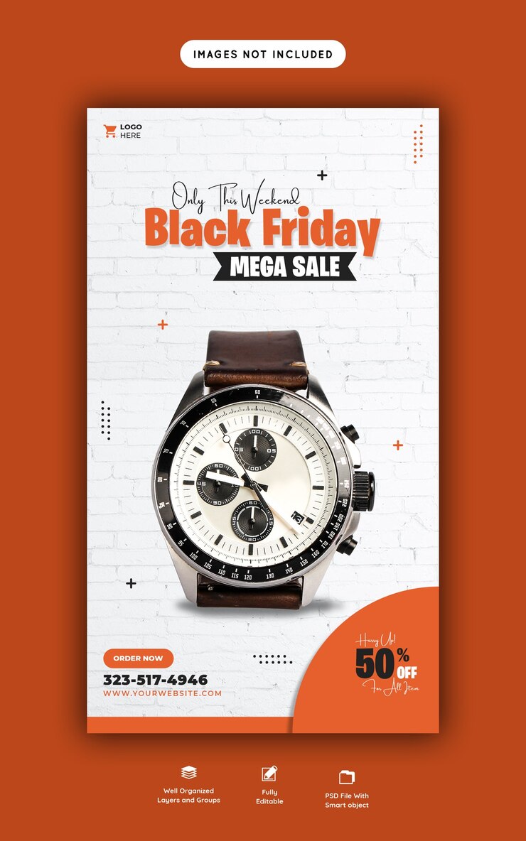 PSD gratuito plantilla de banner de historia de facebook y instagram de mega venta de viernes negro