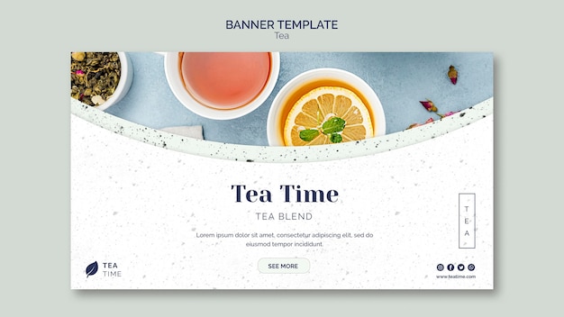 Plantilla de banner para la hora del té