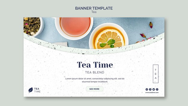 Plantilla de banner para la hora del té