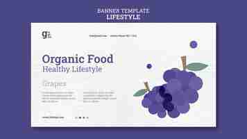 PSD gratuito plantilla de banner horizontal de alimentos orgánicos