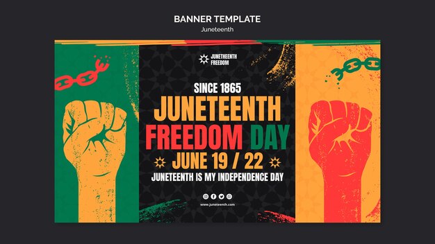 Plantilla de banner horizontal de celebración de junio