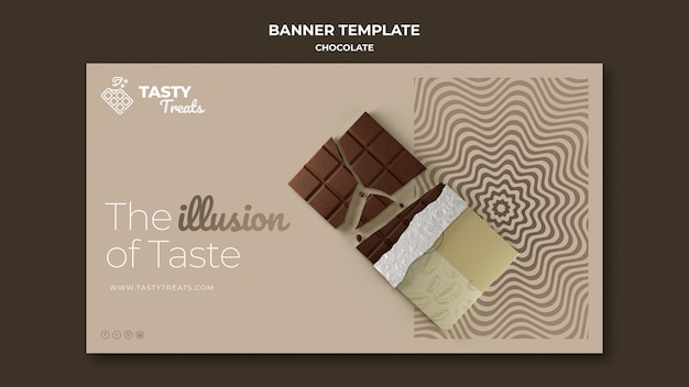 Plantilla de banner horizontal para chocolate