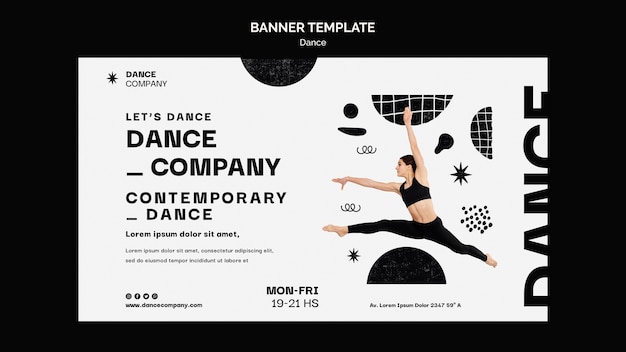 PSD gratuito plantilla de banner horizontal de clases de baile