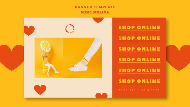 Plantilla de banner horizontal para compras en línea