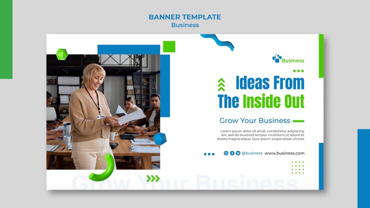 PSD gratuito plantilla de banner horizontal para el crecimiento empresarial profesional
