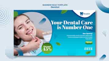 PSD gratuito plantilla de banner horizontal para cuidado dental