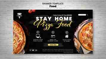 PSD gratuito plantilla de banner horizontal de deliciosa pizza