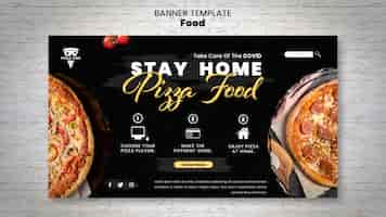 PSD gratuito plantilla de banner horizontal de deliciosa pizza