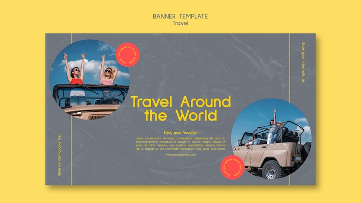PSD gratuito plantilla de banner horizontal de destino de viaje