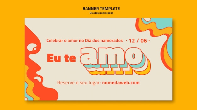 Plantilla de banner horizontal dia dos namorados