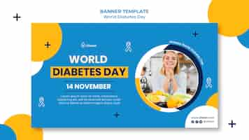 PSD gratuito plantilla de banner horizontal del día mundial de la diabetes