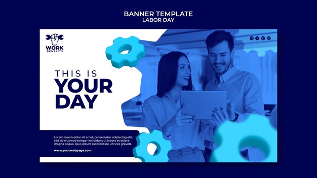 Plantilla de banner horizontal del día del trabajo