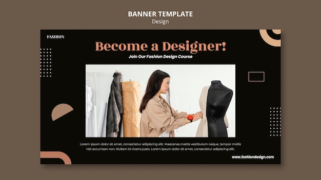 PSD gratuito plantilla de banner horizontal para diseñador de moda