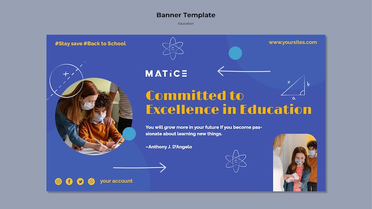 PSD gratuito plantilla de banner horizontal de educación