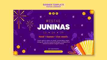 PSD gratuito plantilla de banner horizontal de fiestas juninas