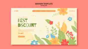 PSD gratuito plantilla de banner horizontal floral de venta de primavera