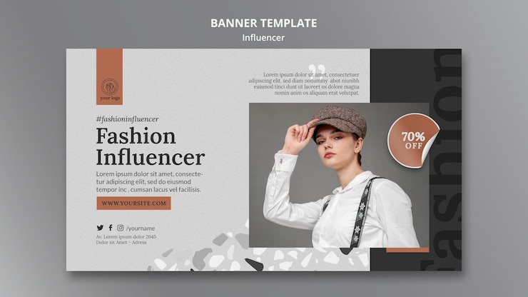 PSD gratuito plantilla de banner horizontal para influencer de redes sociales