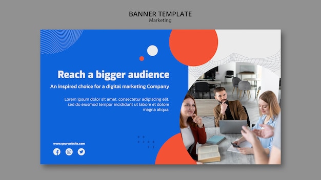 PSD gratuito plantilla de banner horizontal de marketing empresarial