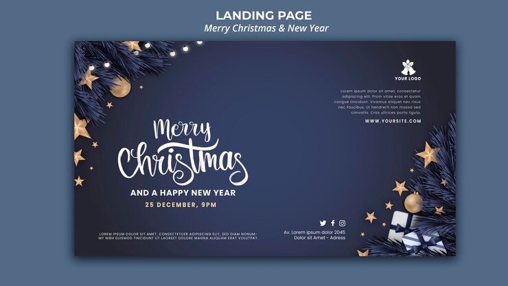 PSD gratuito plantilla de banner horizontal para navidad y año nuevo.