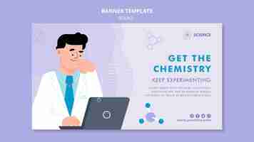 PSD gratuito plantilla de banner horizontal de química