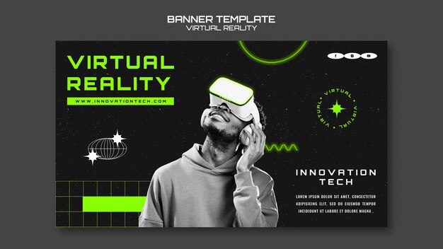 Plantilla de banner horizontal de realidad virtual